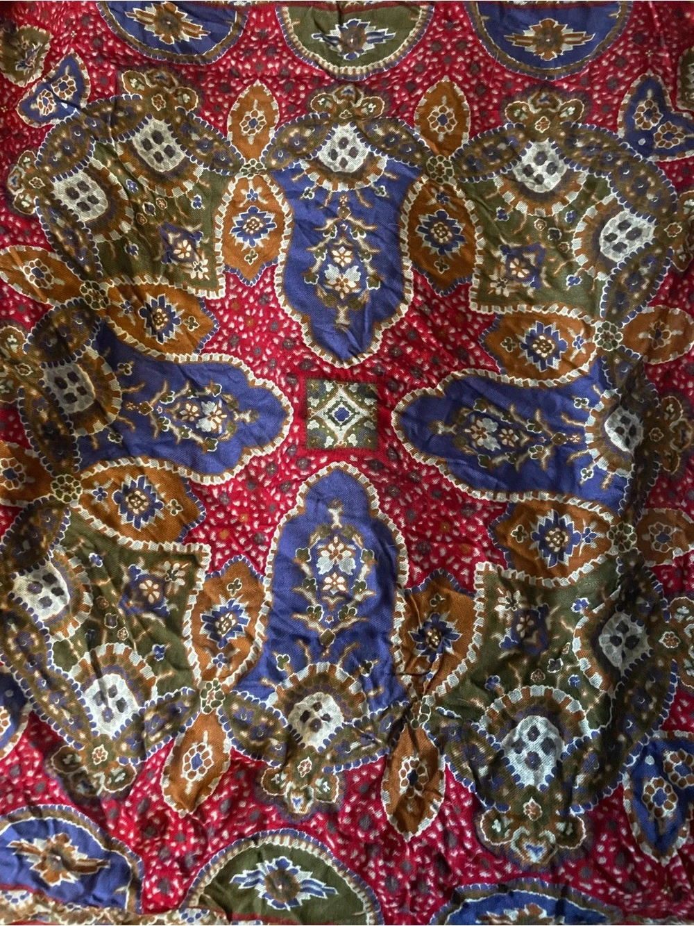 Morgan Taylor Red and blue Paisley Medallion Decorative Accent Scarf